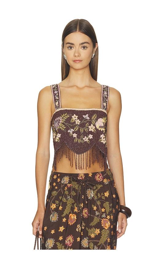 Agua Bendita Aida Crop-top in Brown by AGUA BENDITA