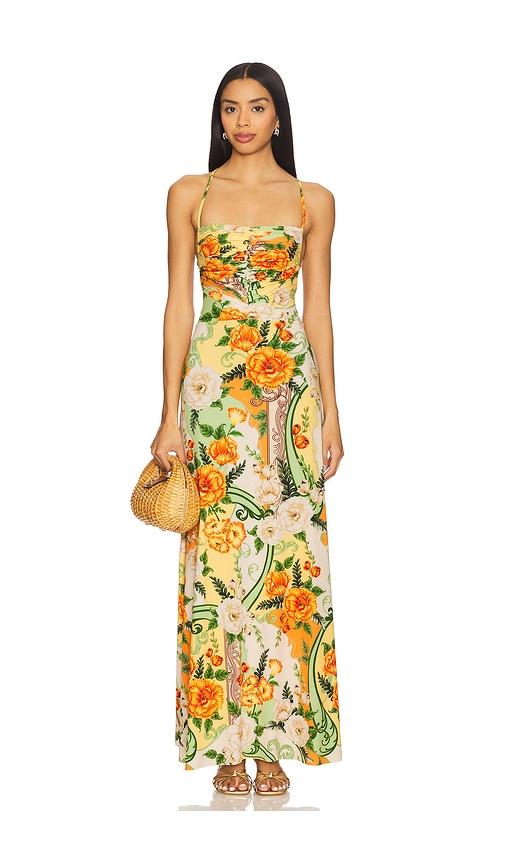 Agua Bendita Arista Ete Dress in Orange,Green by AGUA BENDITA