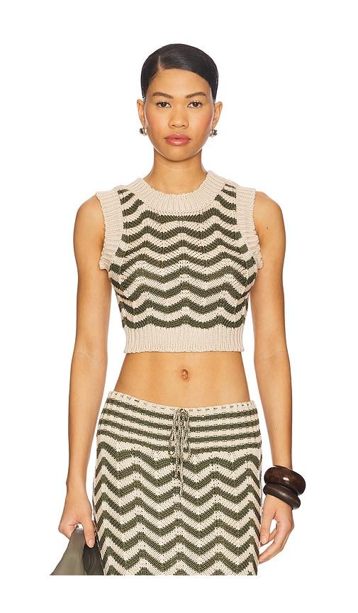 Agua Bendita Emory Ete Top in Olive,Beige by AGUA BENDITA