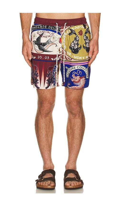 Agua Bendita Joe Trunks in Red,Blue by AGUA BENDITA