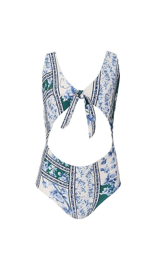 Agua Bendita Kids Iliana Ivy Swimsuit in White,Blue by AGUA BENDITA