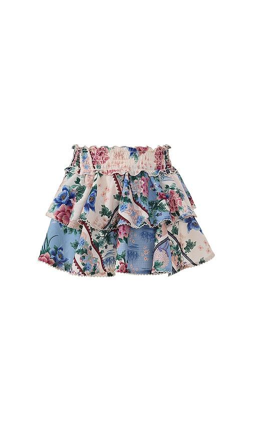 Agua Bendita Kids Kavi Ivy Mini Skirt in White,Blue by AGUA BENDITA