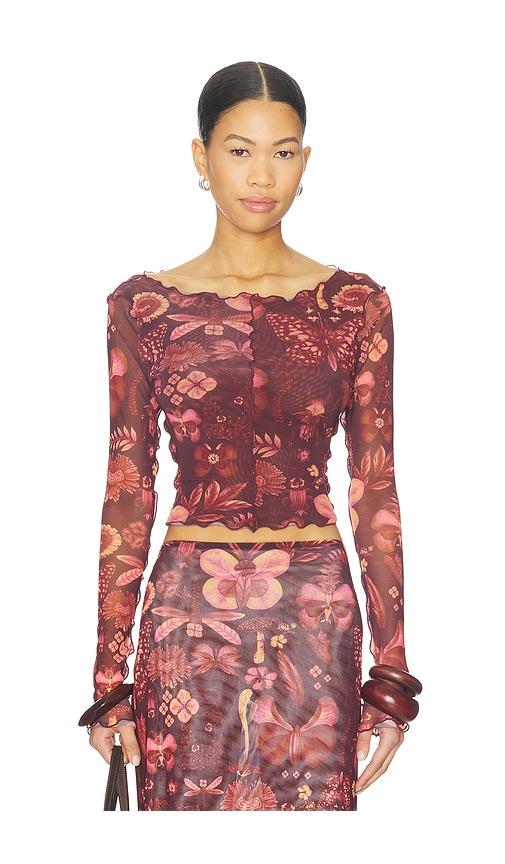 Agua Bendita Liana Crop Top in Red by AGUA BENDITA