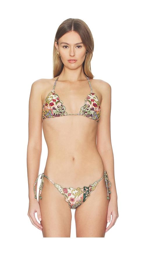 Agua Bendita Lolita Aura Triangle Bikini Top in Sage by AGUA BENDITA