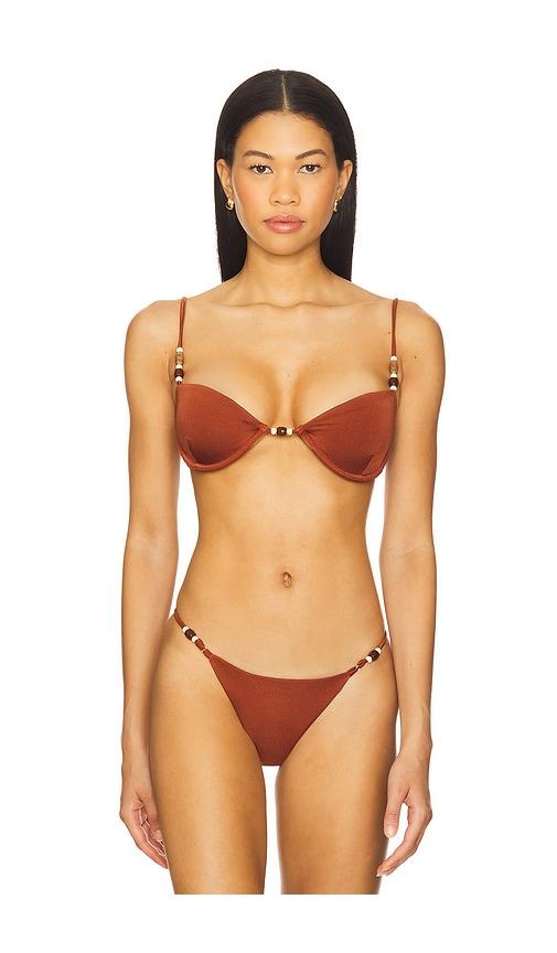 Agua Bendita Sandri Bikini Top in Burgundy by AGUA BENDITA