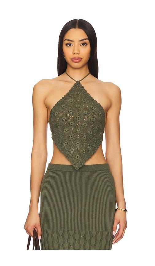 Agua Bendita x REVOLVE Flower Top in Sage by AGUA BENDITA