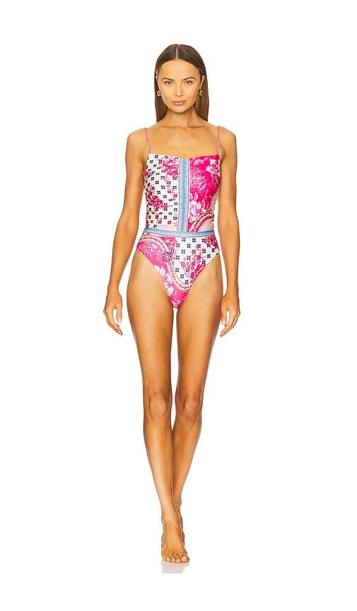 Agua Bendita x REVOLVE Laila One Piece in Cream,Fuchsia by AGUA BENDITA