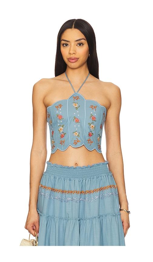 Agua Bendita x REVOLVE Serenity Crop Top in Blue by AGUA BENDITA