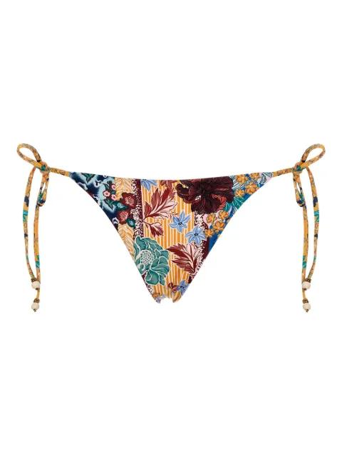 Alegria patchwork-print bikini bottoms by AGUA BENDITA