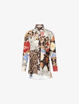 Anastasia Mix-Print Cotton-Blend Shirt by AGUA BENDITA