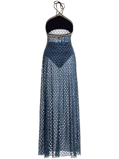 Azure Sari maxi dress by AGUA BENDITA
