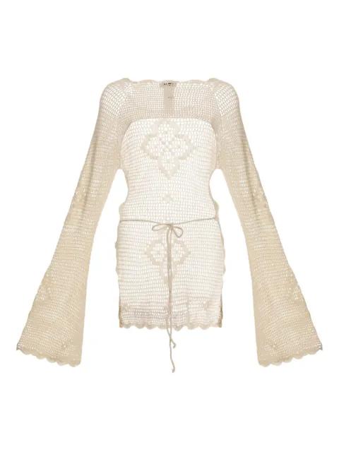 Boh crochet bell-sleeve top by AGUA BENDITA