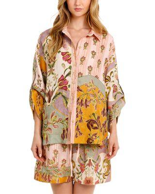 Chrissy Shirt & Renata Aura Swim Cover-Up Shorts by AGUA BENDITA