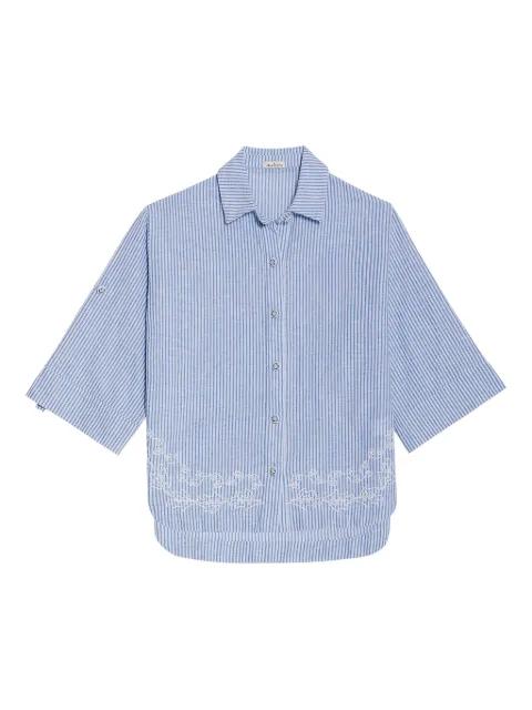 Chrissy striped embroidered cotton shirt by AGUA BENDITA
