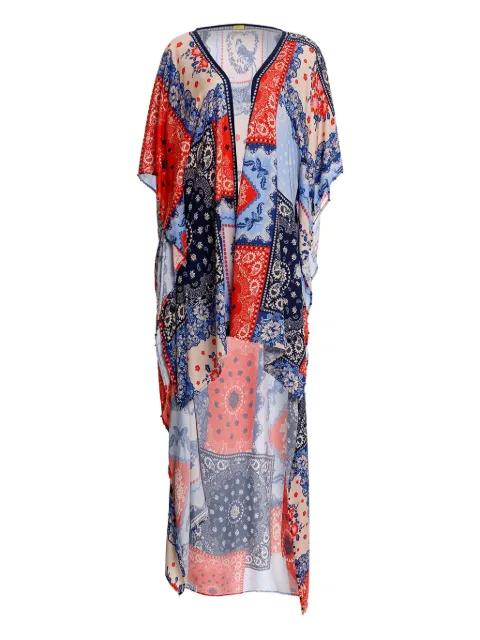 Dara Tunic patchwork paisley-print beach cover-up by AGUA BENDITA Dara Tunic patchwork paisley-print beach cover-up by AGUA BENDITA