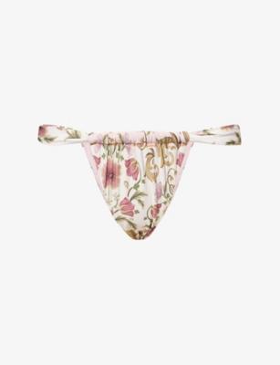 Elsa Aura Floral-Print Bikini Bottoms by AGUA BENDITA