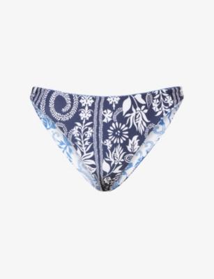 Ilu Floral-Print Reversible Bikini Bottoms by AGUA BENDITA