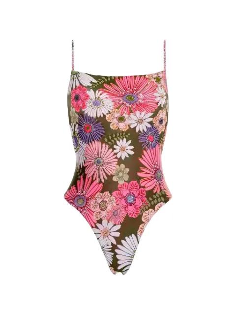 Kali floral-embroidered swimsuit by AGUA BENDITA