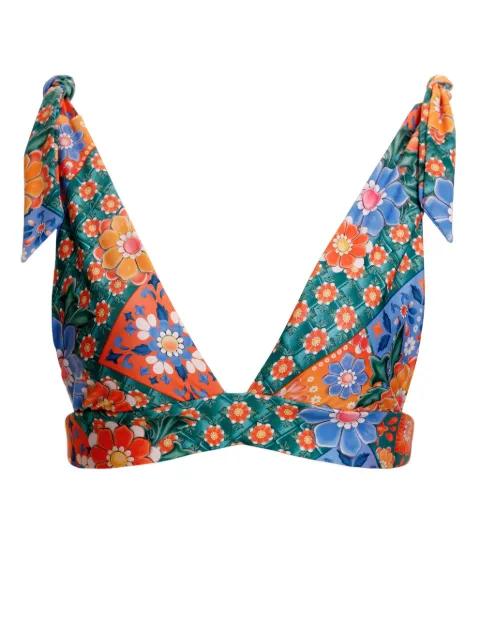 Laurie floral-print bikini top by AGUA BENDITA