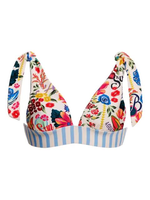 Laurie floral-print bikini top by AGUA BENDITA