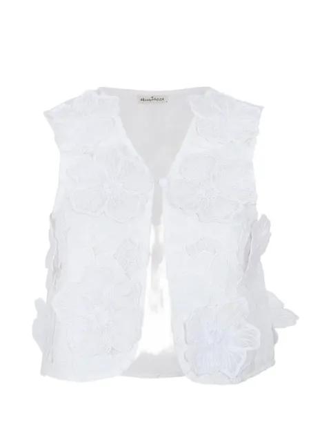 Nader Mabel floral-appliqué lace waistcoat by AGUA BENDITA