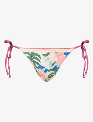 Thamar Floral-Print Bikini Bottoms by AGUA BENDITA