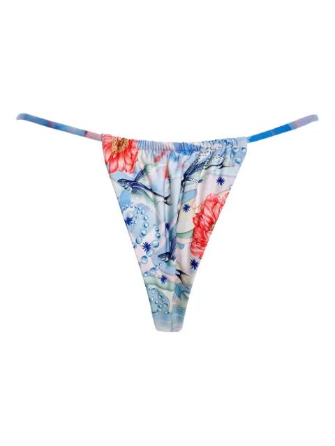 crystal-embellished floral bikini bottoms by AGUA BENDITA