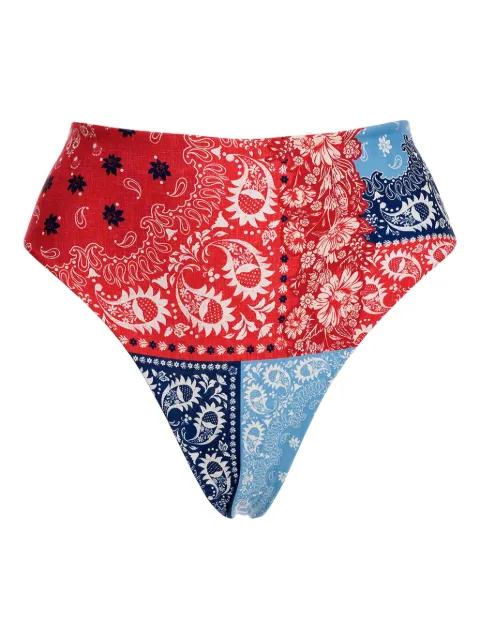 paisley-print high-waisted bikini by AGUA BENDITA