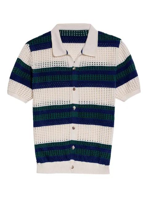striped open-knit shirt by AGUA BENDITA