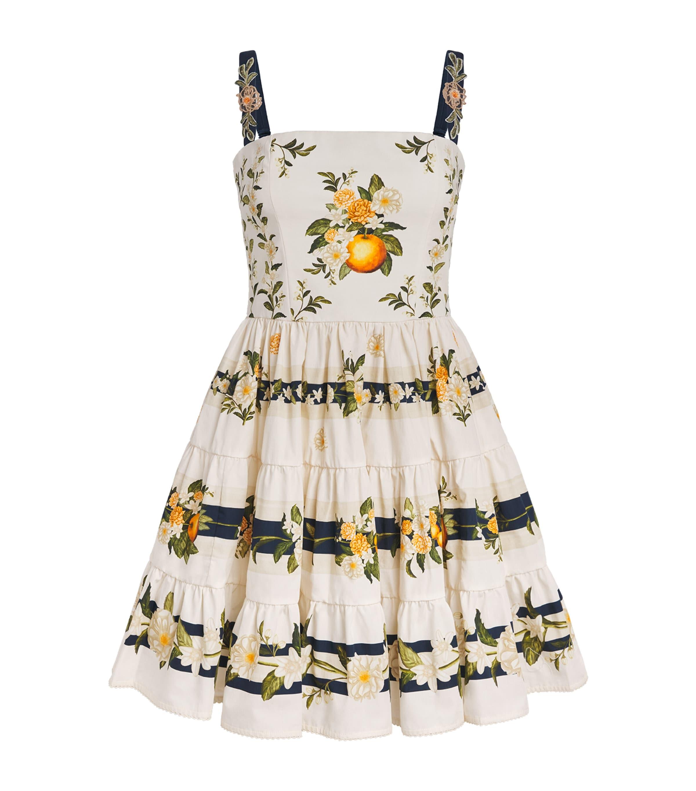 Agua By Agua Bendita Cotton Floral lima Valle Mini Dress by AGUA BY AGUA BENDITA