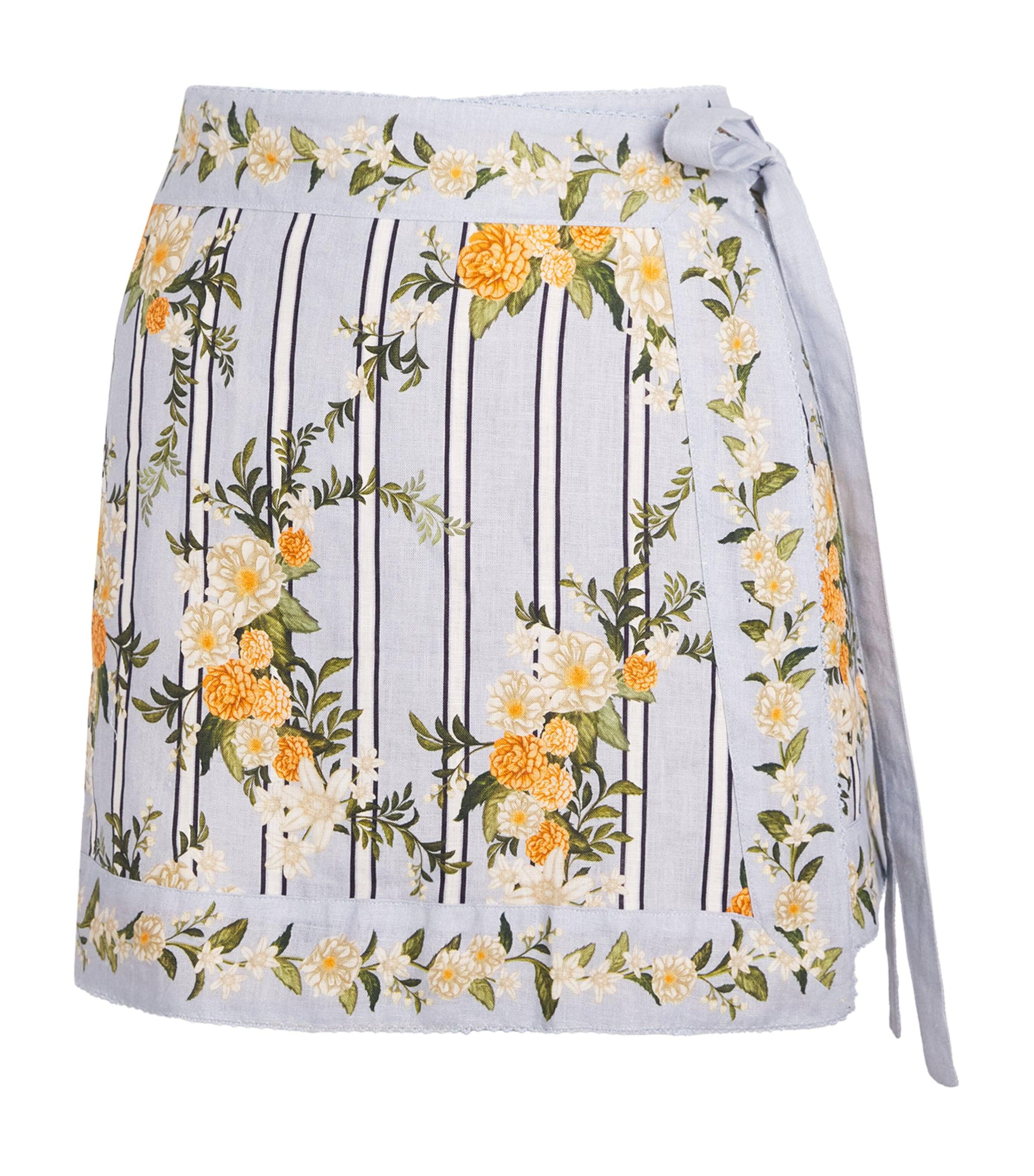 Agua By Agua Bendita Linen Floral Luna Valle Mini Pareo by AGUA BY AGUA BENDITA