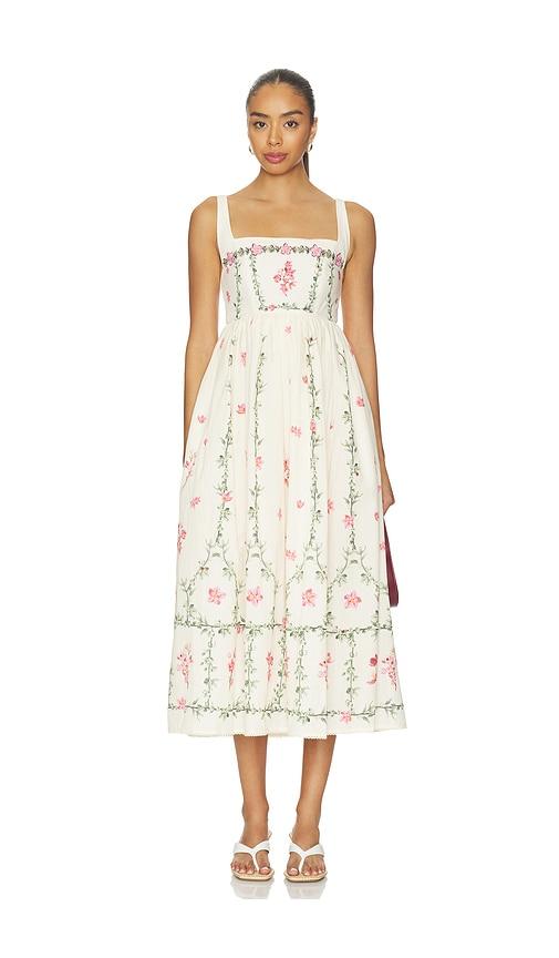 Agua by Agua Bendita Barbara Midi Dress in Cream by AGUA BY AGUA BENDITA