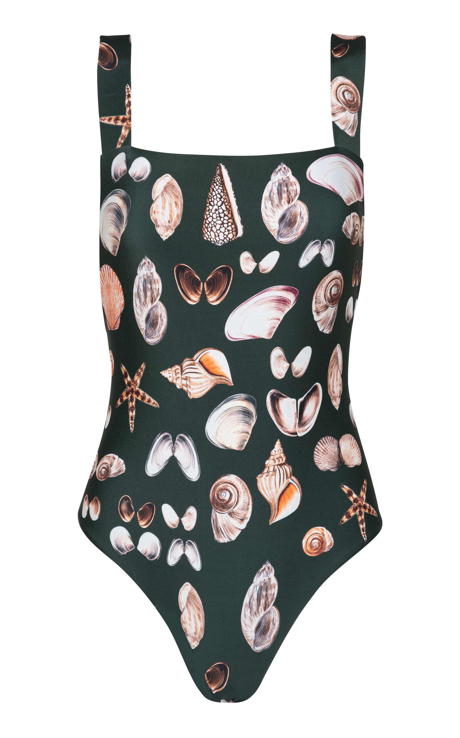 Agua by Agua Bendita - Café Caracola Square-Neck One-Piece Swimsuit - Multi - S - Moda Operandi by AGUA BY AGUA BENDITA