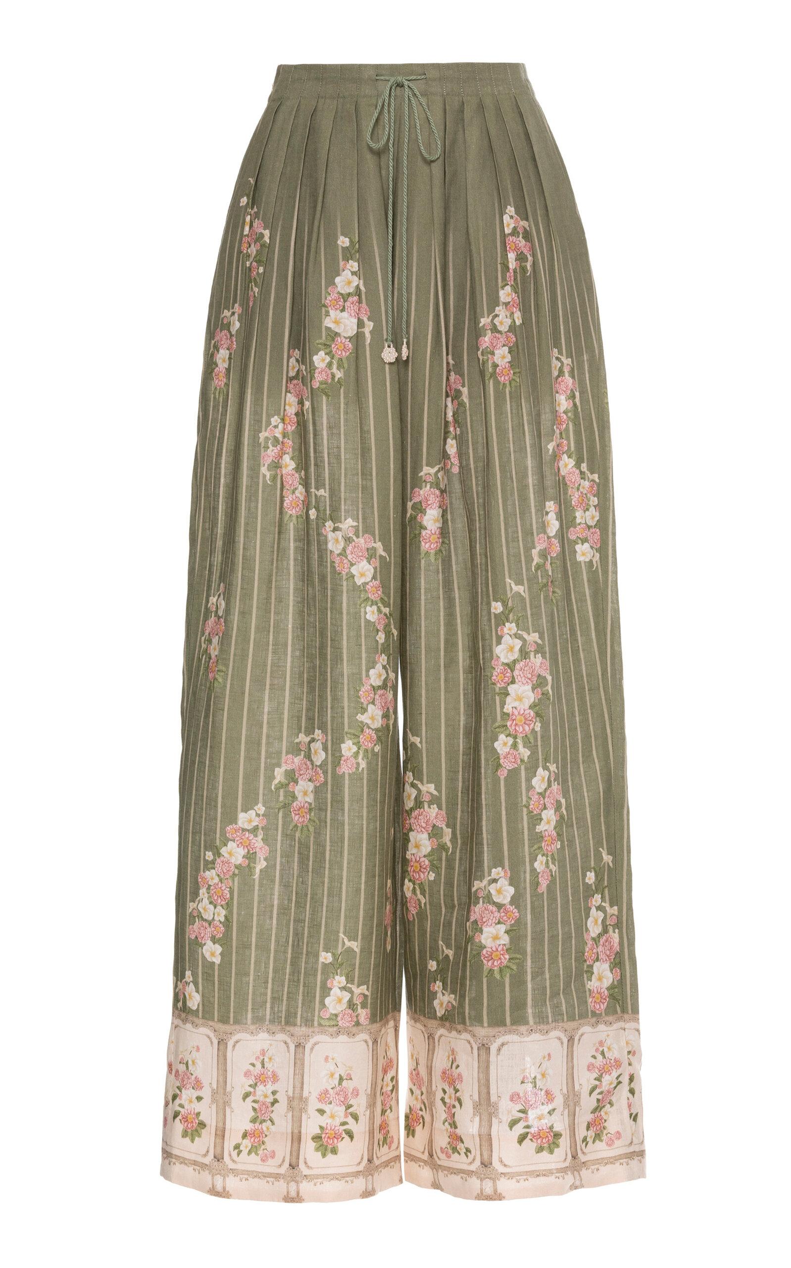 Agua by Agua Bendita Cocada Paraiso Embroidered Linen Trousers -oda Operandi by AGUA BY AGUA BENDITA