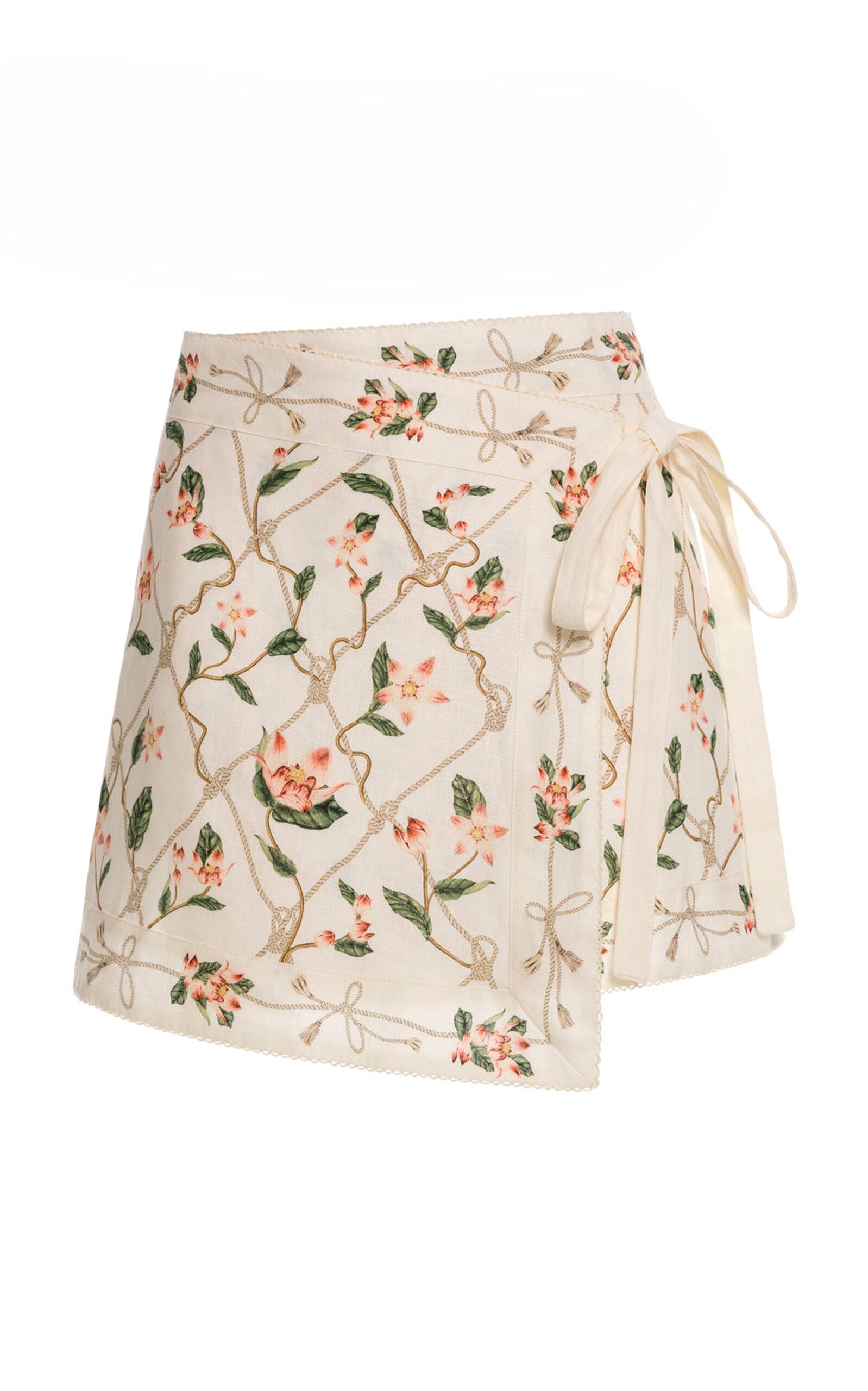 Agua by Agua Bendita Lluna Navegante Linen Mini Wrap Skirt - Moda Operandi by AGUA BY AGUA BENDITA