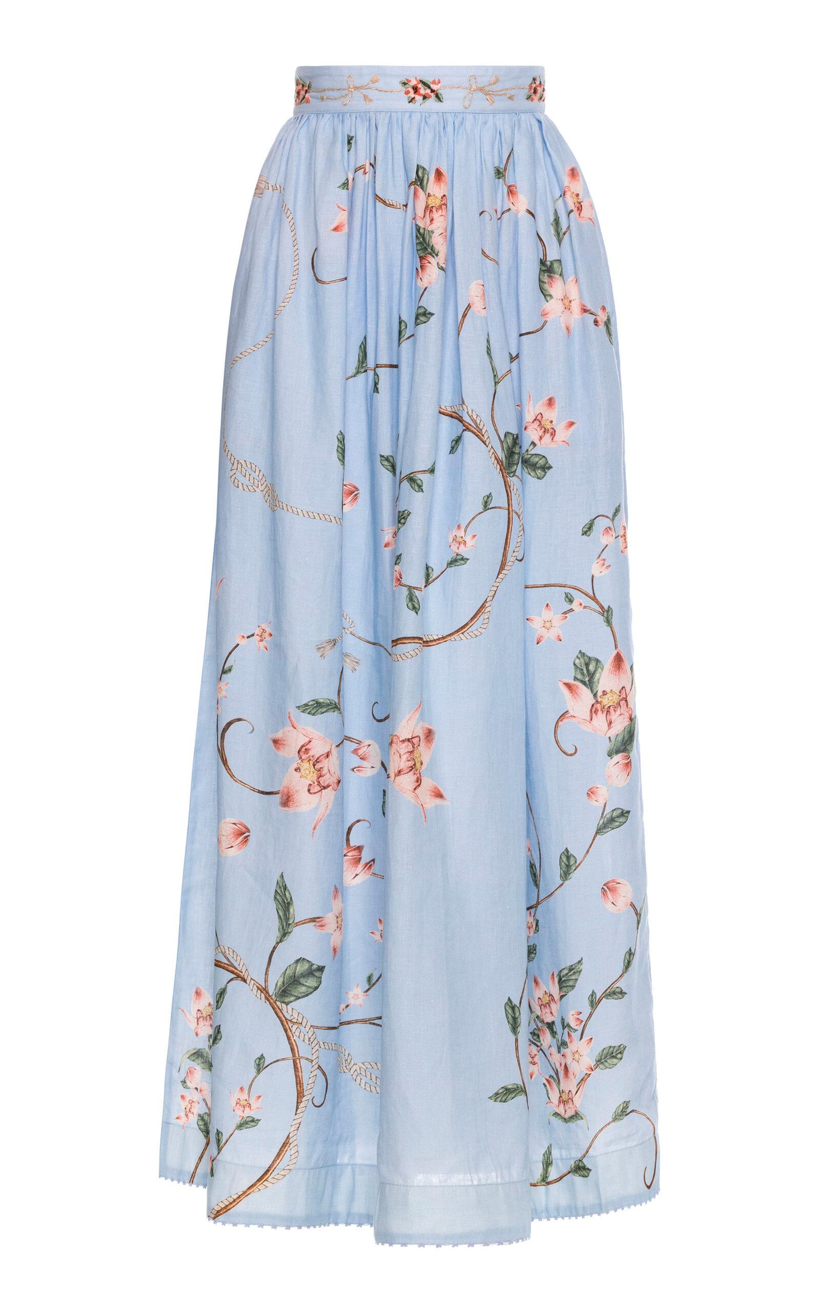 Agua by Agua Bendita Tangelo Navegante Linen Maxi Skirt - Moda Operandi by AGUA BY AGUA BENDITA