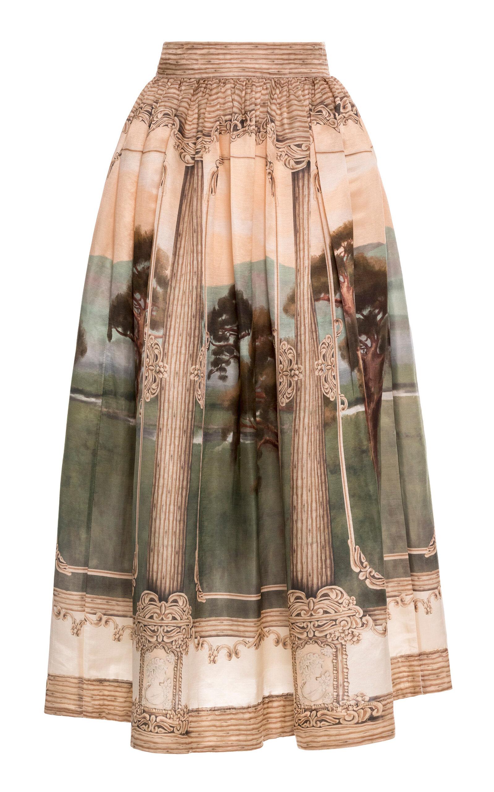 Agua by Agua Bendita Tangelo Paraiso Linen-Blend Midi Skirt - Moda Operandi by AGUA BY AGUA BENDITA