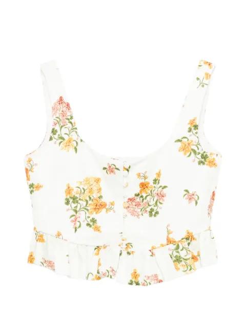 Eslabon Cordillera floral-print corset top by AGUA BY AGUA BENDITA