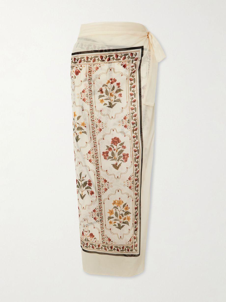 Lavanda Andes printed cotton and silk-blend voile pareo by AGUA BY AGUA BENDITA
