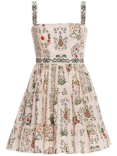 Lima Bouquet hand-embroidered mini dress by AGUA BY AGUA BENDITA