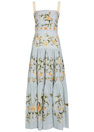 Lima Valle floral-print linen maxi dress by AGUA BY AGUA BENDITA