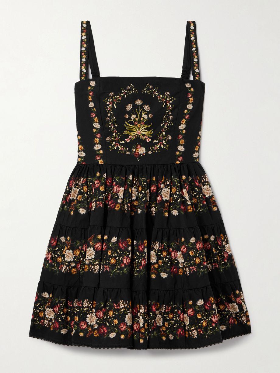 Lima tiered floral-print cotton mini dress by AGUA BY AGUA BENDITA