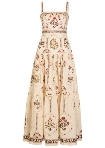 Lina printed linen maxi dress by AGUA BY AGUA BENDITA