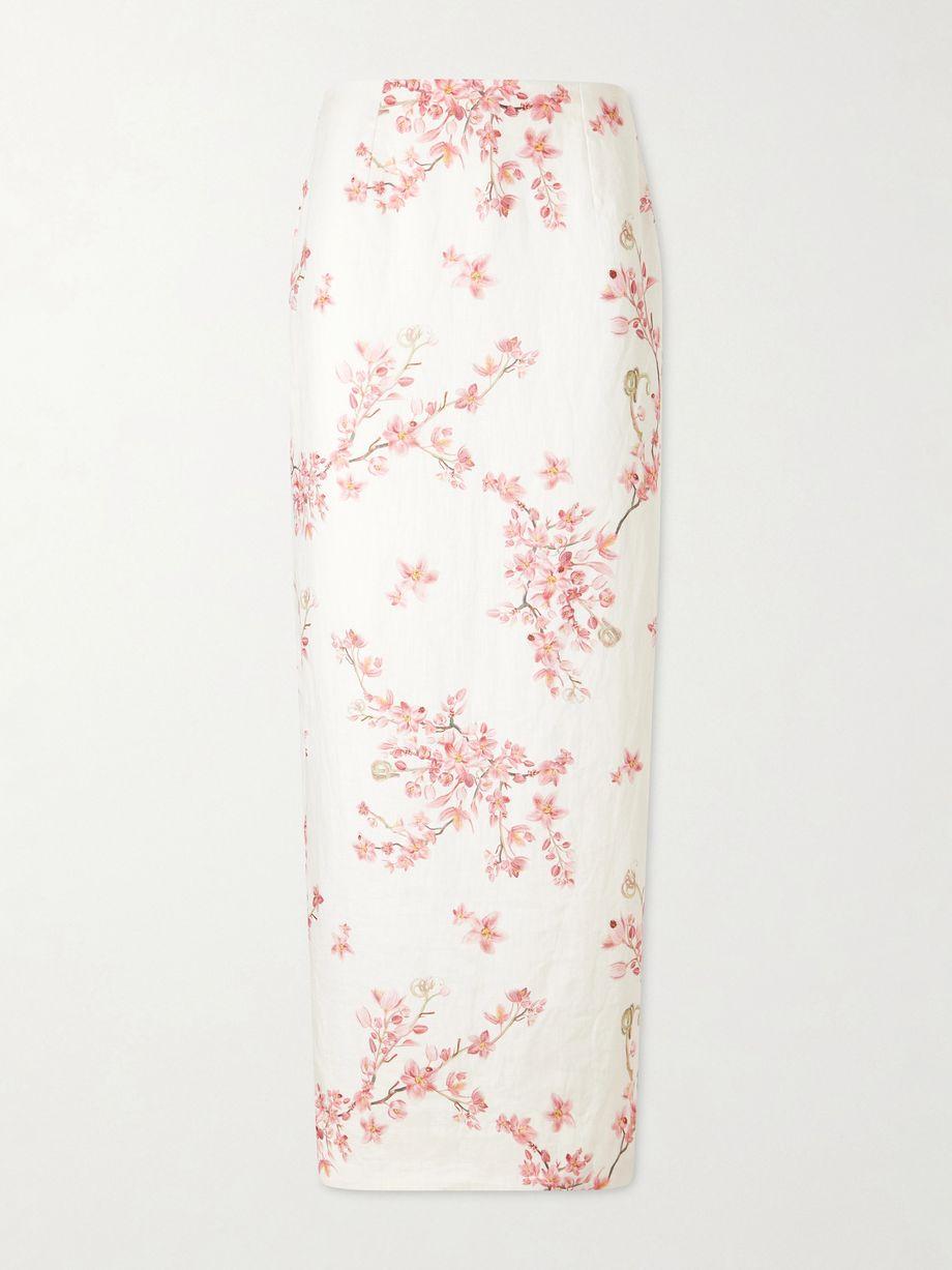 Lirica Cauca floral-print linen maxi skirt by AGUA BY AGUA BENDITA