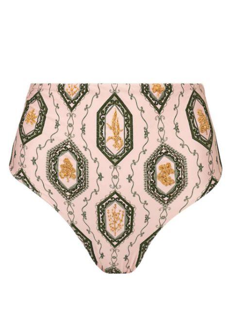 Magenta Calado high-waist bikini bottom by AGUA BY AGUA BENDITA
