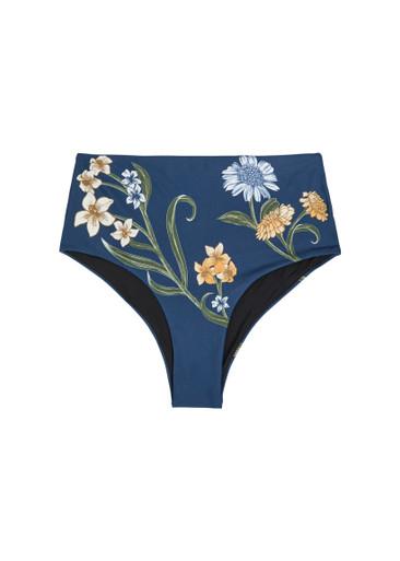 Magenta floral-print bikini briefs by AGUA BY AGUA BENDITA
