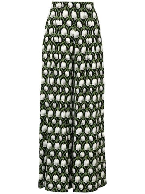 Piñon Perla floral-print trousers by AGUA BY AGUA BENDITA