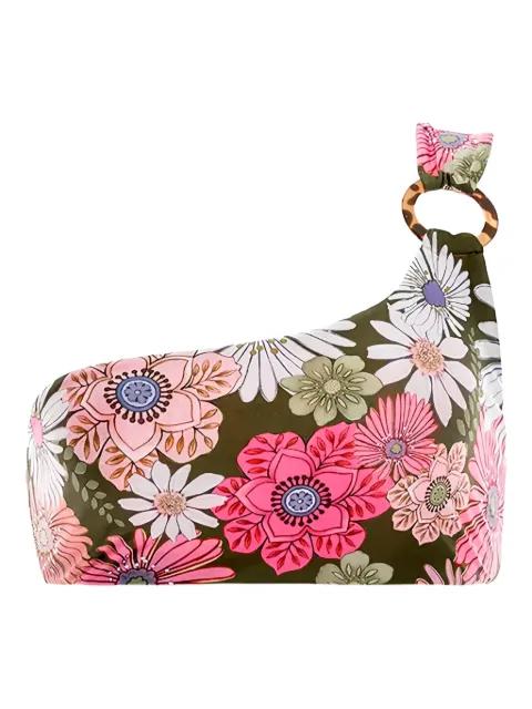 asymmetric-strap floral bikini top by AGUA BY AGUA BENDITA