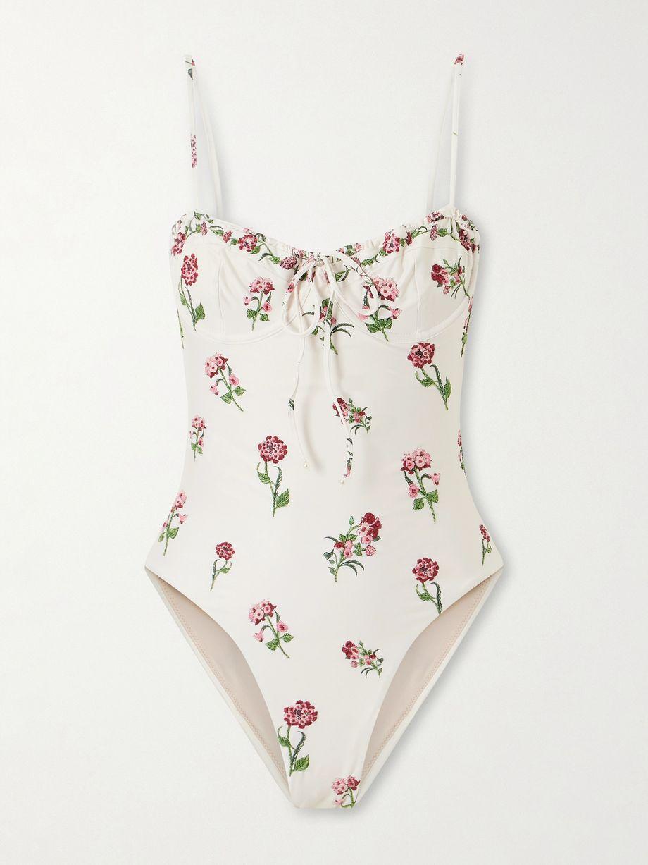 Ébano floral-print recycled swimsuit by AGUA BY AGUA BENDITA