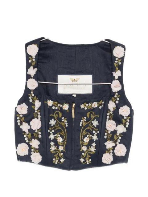 floral-embellished top by AGUA BY AGUA BENDITA